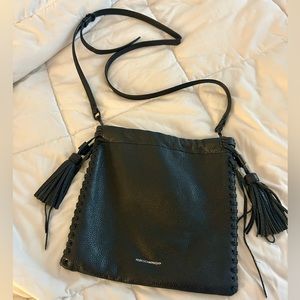 Rebecca Minkoff Black Leather Fringe Crossbody Bag